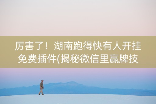 厉害了！湖南跑得快有人开挂免费插件(揭秘微信里赢牌技巧)
