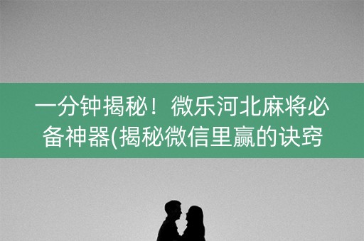 一分钟揭秘！微乐河北麻将必备神器(揭秘微信里赢的诀窍)