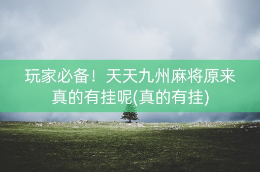 玩家必备！天天九州麻将原来真的有挂呢(真的有挂)