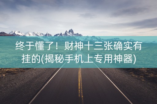终于懂了！财神十三张确实有挂的(揭秘手机上专用神器)