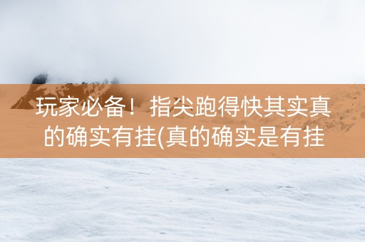 玩家必备！指尖跑得快其实真的确实有挂(真的确实是有挂)
