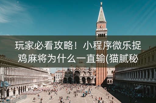 玩家必看攻略！小程序微乐捉鸡麻将为什么一直输(猫腻秘籍真的有挂)