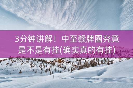 3分钟讲解！中至赣牌圈究竟是不是有挂(确实真的有挂)