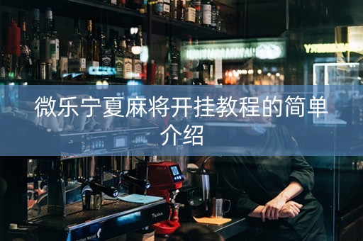 微乐宁夏麻将开挂教程的简单介绍