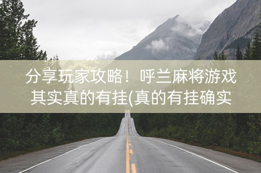 分享玩家攻略！呼兰麻将游戏其实真的有挂(真的有挂确实有挂)