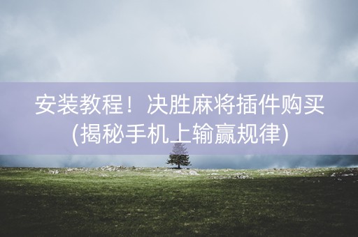 安装教程！决胜麻将插件购买(揭秘手机上输赢规律)