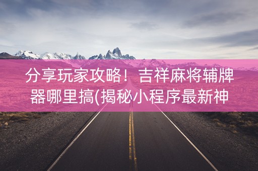 分享玩家攻略！吉祥麻将辅牌器哪里搞(揭秘小程序最新神器下载)