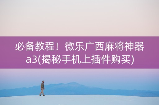必备教程！微乐广西麻将神器a3(揭秘手机上插件购买)