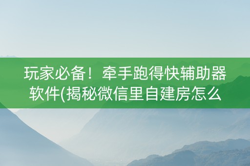 玩家必备！牵手跑得快辅助器软件(揭秘微信里自建房怎么赢)