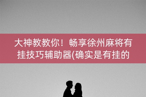大神教教你！畅享徐州麻将有挂技巧辅助器(确实是有挂的)