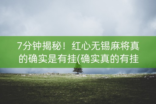 7分钟揭秘！红心无锡麻将真的确实是有挂(确实真的有挂)
