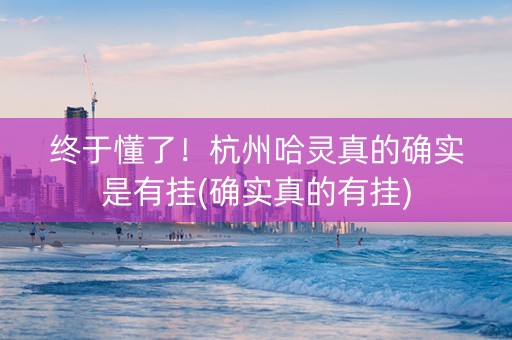 终于懂了！杭州哈灵真的确实是有挂(确实真的有挂)