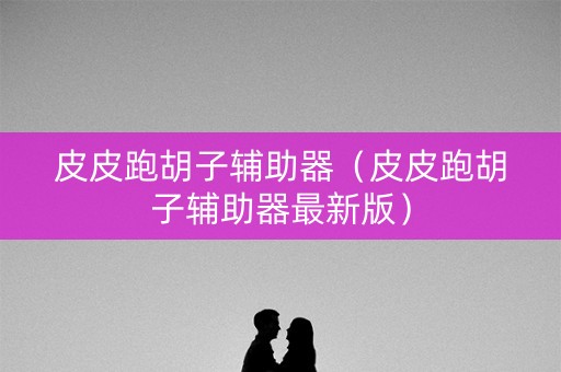 皮皮跑胡子辅助器（皮皮跑胡子辅助器最新版）