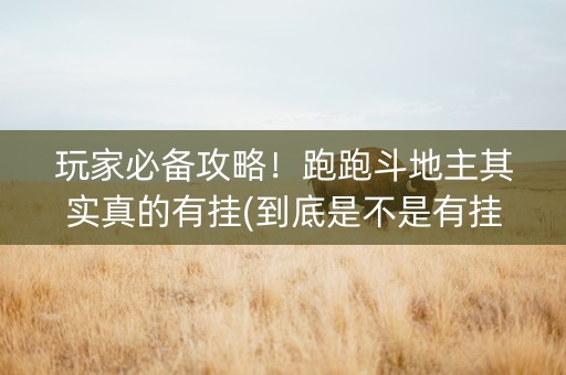 玩家必备攻略！跑跑斗地主其实真的有挂(到底是不是有挂)