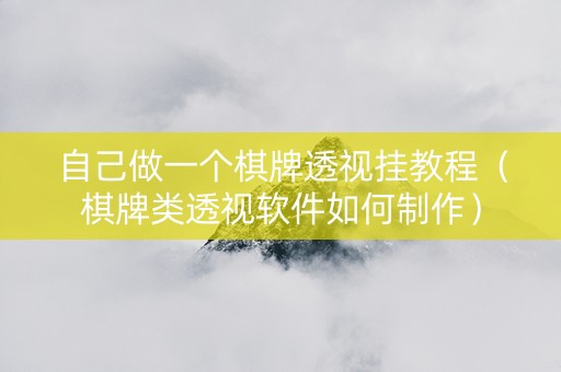 自己做一个棋牌透视挂教程（棋牌类透视软件如何制作）