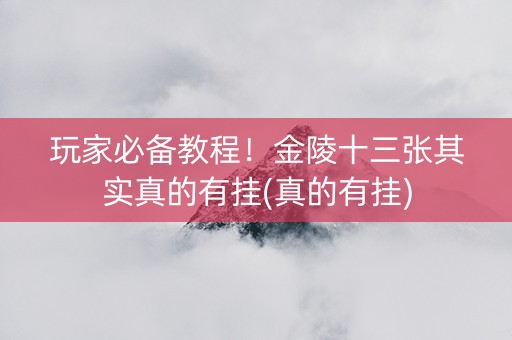 玩家必备教程！金陵十三张其实真的有挂(真的有挂)