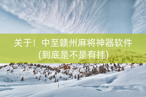 关于！中至赣州麻将神器软件(到底是不是有挂)
