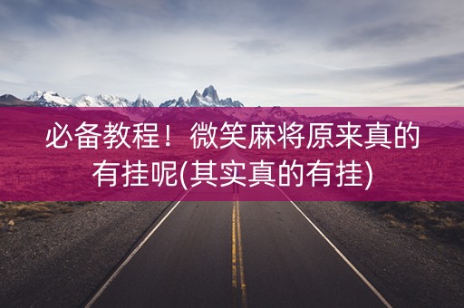 必备教程！微笑麻将原来真的有挂呢(其实真的有挂)