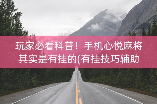 玩家必看科普！手机心悦麻将其实是有挂的(有挂技巧辅助器)