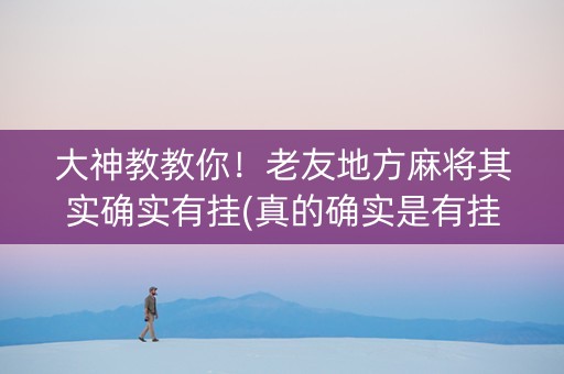 大神教教你！老友地方麻将其实确实有挂(真的确实是有挂)