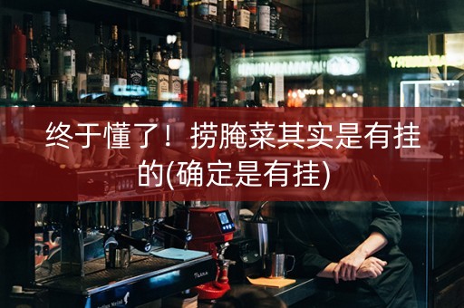 终于懂了！捞腌菜其实是有挂的(确定是有挂)