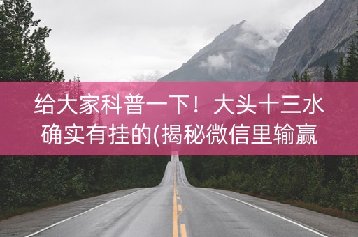 给大家科普一下！大头十三水确实有挂的(揭秘微信里输赢规律)