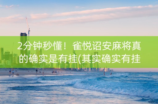 2分钟秒懂！雀悦诏安麻将真的确实是有挂(其实确实有挂)