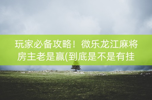 玩家必备攻略！微乐龙江麻将房主老是赢(到底是不是有挂)