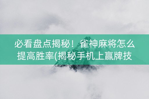 必看盘点揭秘！雀神麻将怎么提高胜率(揭秘手机上赢牌技巧)