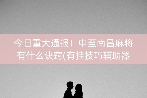 今日重大通报！中至南昌麻将有什么诀窍(有挂技巧辅助器)