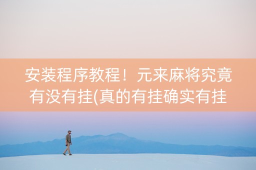 安装程序教程！元来麻将究竟有没有挂(真的有挂确实有挂)
