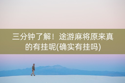 三分钟了解！途游麻将原来真的有挂呢(确实有挂吗)