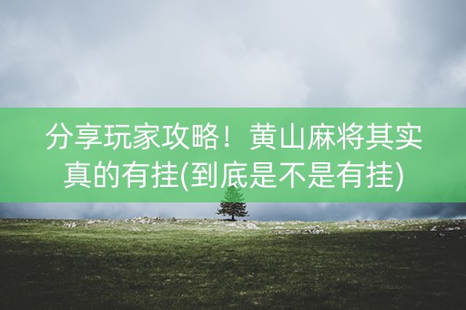 分享玩家攻略！黄山麻将其实真的有挂(到底是不是有挂)