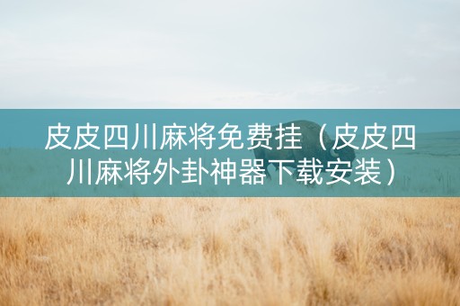 皮皮四川麻将免费挂（皮皮四川麻将外卦神器下载安装）