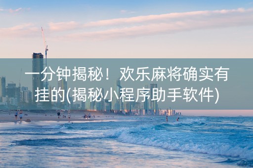 一分钟揭秘！欢乐麻将确实有挂的(揭秘小程序助手软件)