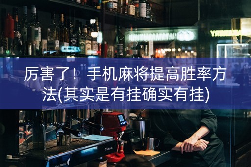 厉害了！手机麻将提高胜率方法(其实是有挂确实有挂)