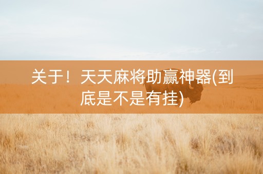 关于！天天麻将助赢神器(到底是不是有挂)