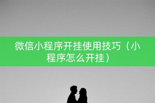 微信小程序开挂使用技巧（小程序怎么开挂）