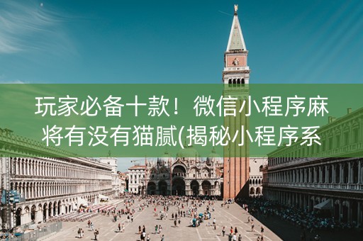 玩家必备十款！微信小程序麻将有没有猫腻(揭秘小程序系统发好牌)