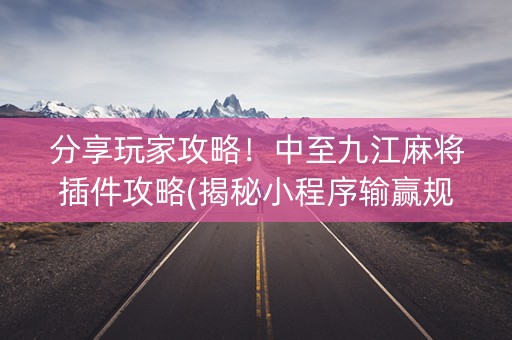 分享玩家攻略！中至九江麻将插件攻略(揭秘小程序输赢规律)