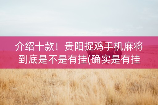 介绍十款！贵阳捉鸡手机麻将到底是不是有挂(确实是有挂的)