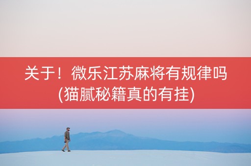 关于！微乐江苏麻将有规律吗(猫腻秘籍真的有挂)