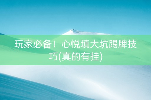 玩家必备！心悦填大坑踢牌技巧(真的有挂)