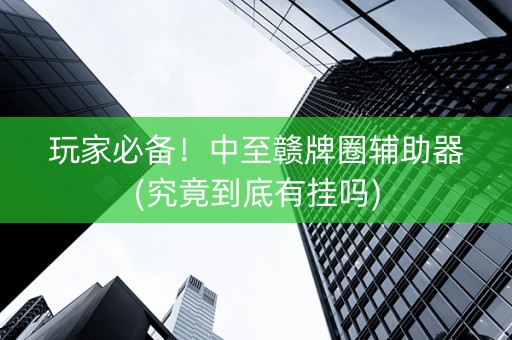玩家必备！中至赣牌圈辅助器(究竟到底有挂吗)