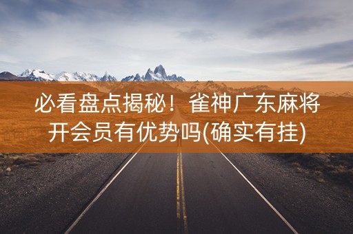 必看盘点揭秘！雀神广东麻将开会员有优势吗(确实有挂)