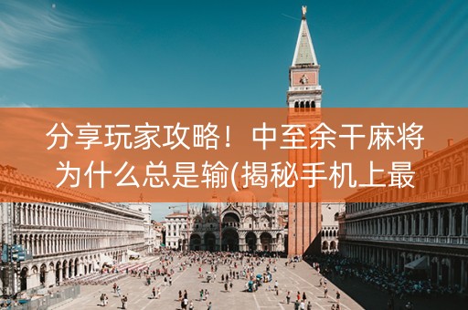 分享玩家攻略！中至余干麻将为什么总是输(揭秘手机上最新神器下载)