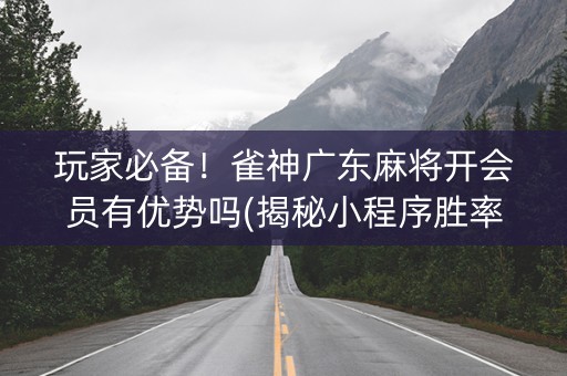 玩家必备！雀神广东麻将开会员有优势吗(揭秘小程序胜率到哪调)