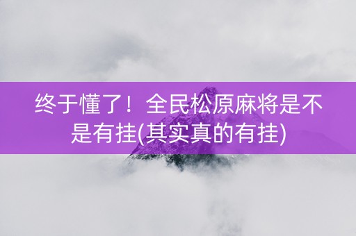 终于懂了！全民松原麻将是不是有挂(其实真的有挂)