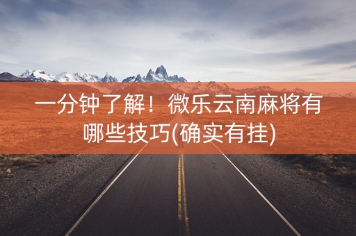 一分钟了解！微乐云南麻将有哪些技巧(确实有挂)