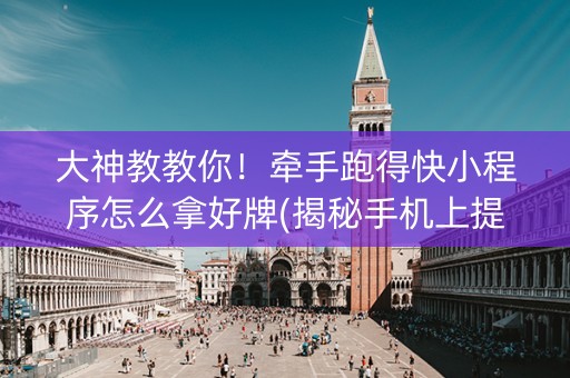 大神教教你！牵手跑得快小程序怎么拿好牌(揭秘手机上提高胜率)